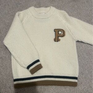 Zara Cream, Tan & Black “P” sweater size 18-24M